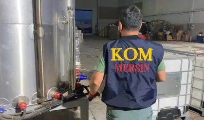 "MERSİN’DE ALKOL İMALATHANESİNE BASKIN; TONLARCA ETİL ALKOL ELE GEÇİRİLDİ!"